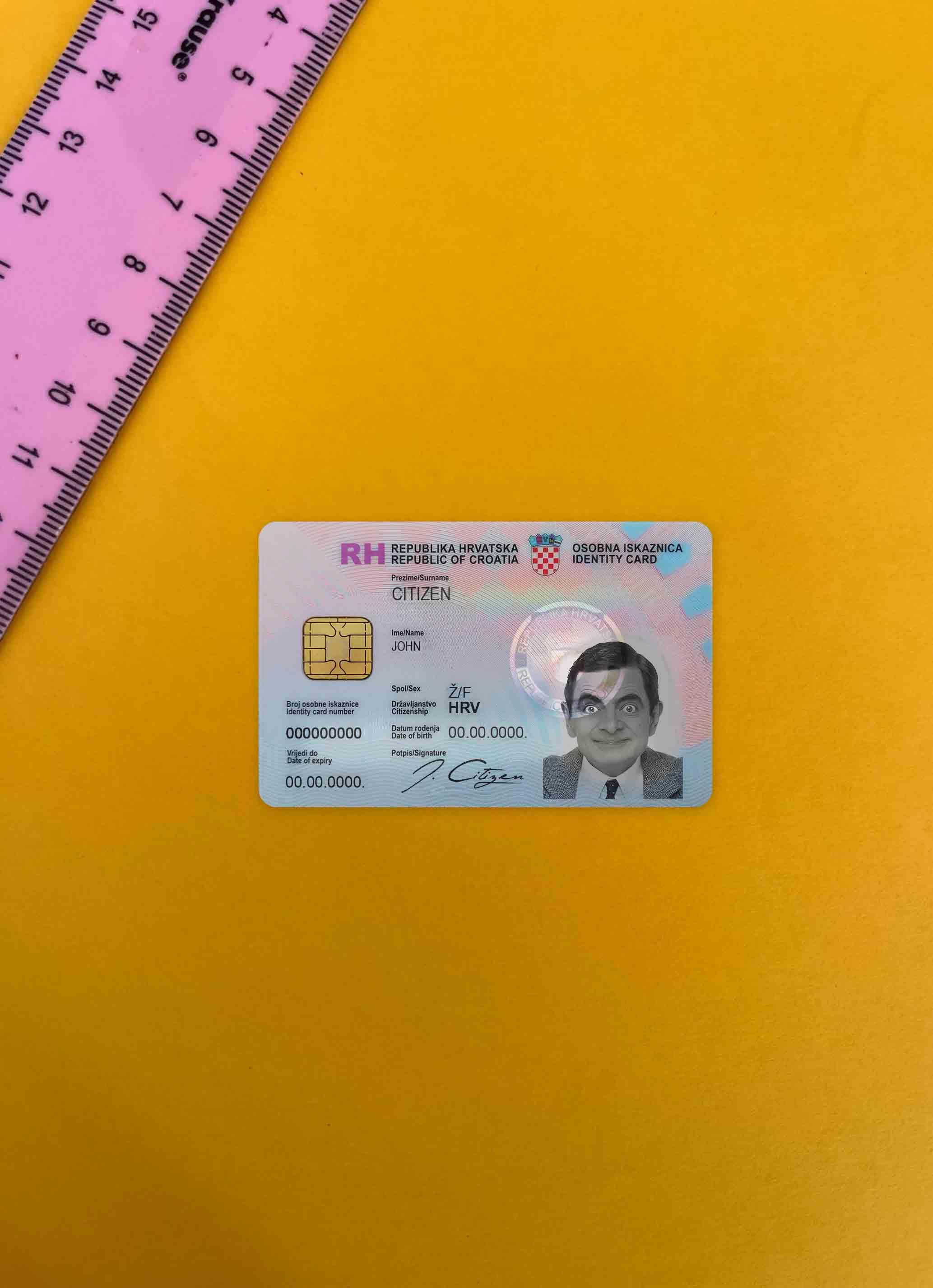 Downloadable Croatia ID photolook real example